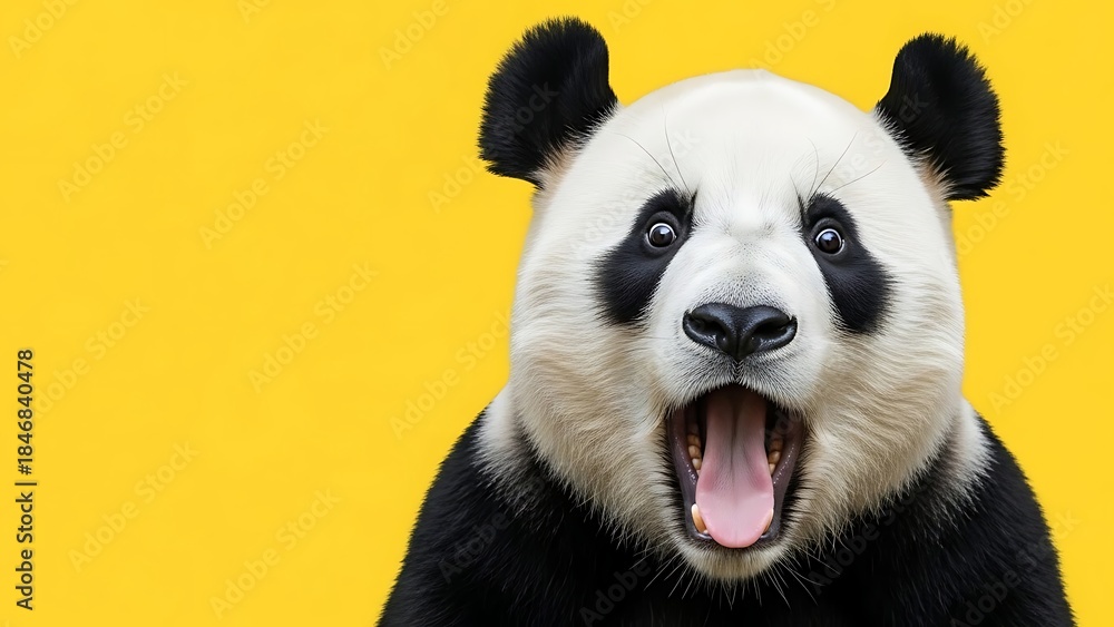 Fototapeta premium Wildlife Panda Portrait with Emotional Expression