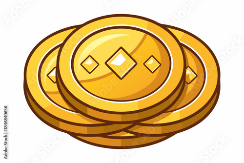 Vector flat illustration of gold coins. Ideal for finance, investment, and money-related designs.
