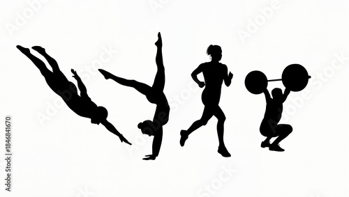 vector silhouette. Sports