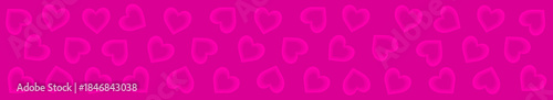 Gradient heart Valentine's day line banner background. Pink heart striped pattern. Glowing hearts. Template for wallpaper, frame, banners, posters, greeting card, wedding invitation Flat design Vector