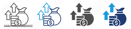 revenue icon set with multiple style