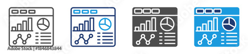 dashboard icon set with multiple style