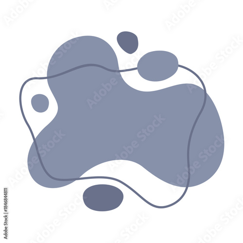 Abstract organic blob shape with simple lines, perfect for modern design elements and creative branding