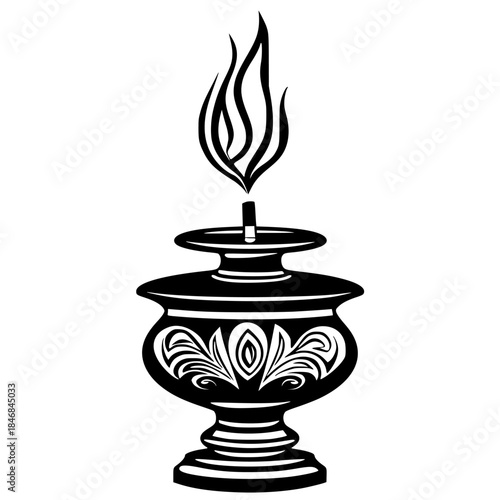 Elegant Incense Holder Silhouette | Clean, isolated vector art for creative projects.