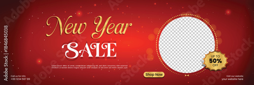 Festive music event New Year sale poster with a red hot air balloon celebrating Christmas and holiday joy in a vintage vector style