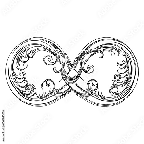 Elegant Infinity Symbol Silhouette | Clean, isolated vector art for creative projects.