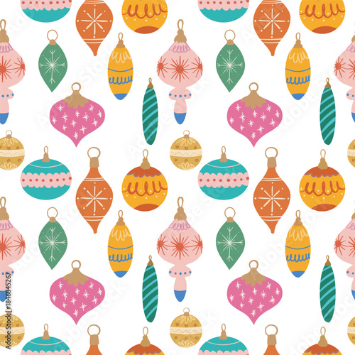 seamless pattern with christmas balls