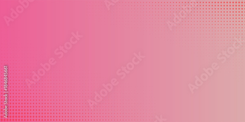 Pink orange polka dots gradient halftone background. Pop art cartoon dot texture with comic graphic design, Horizontal abstract pattern wall for cover digital technology.