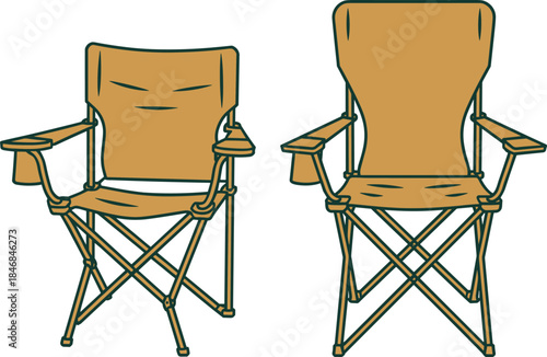 Wooden dining chair with upholstered seat, isolated 3D render on white background