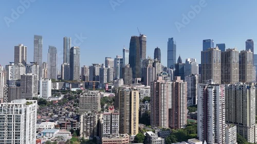 Chongqing Yuzhong District CBD Skyline Aerial View