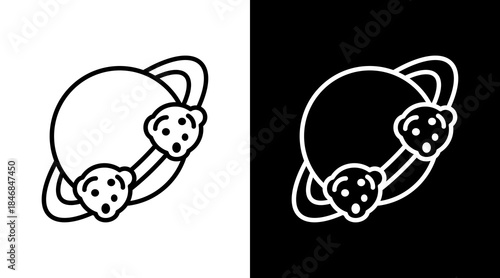 Asteroid Belt Icon For Design Elements