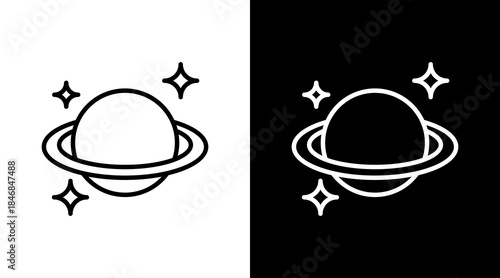 Planet Rings Icon For Design Elements