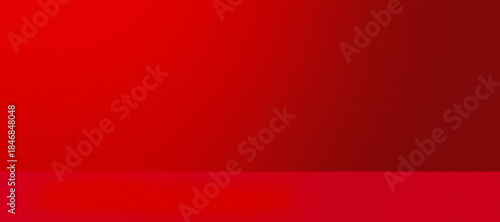 Empty Red Studio Room, Used As Background For Display Your Products.
