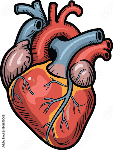Human lungs anatomy illustration, respiratory system medical diagram, bronchial structure and trachea, healthcare education, detailed vector artwork