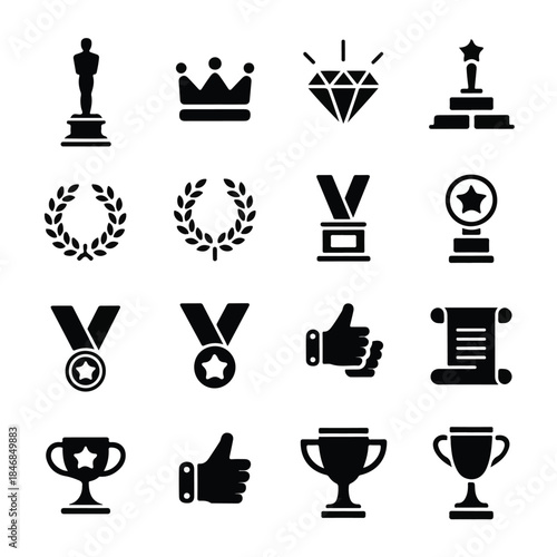  Awards and Achievement Vector Icon Set