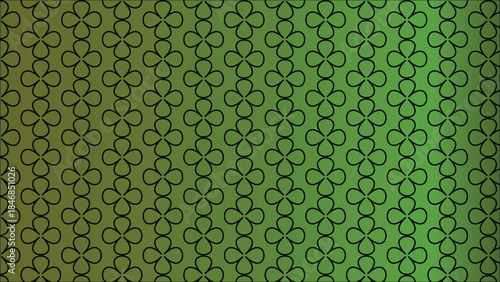Green seamless geometric pattern with circular shapes background