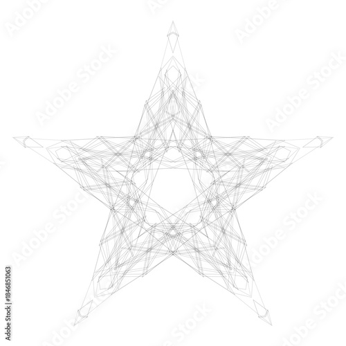 the power of the pentagram, magic pentagram, mystic artistic symbol, vector star