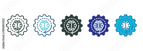 Kaizen Mindset Icon Set Multiple Style Of