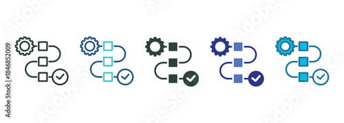 Value Stream Mapping Icon Set Multiple Style Of