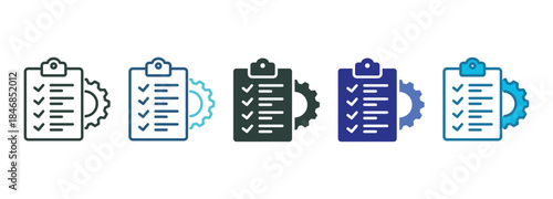 Standard Work Icon Set Multiple Style Of