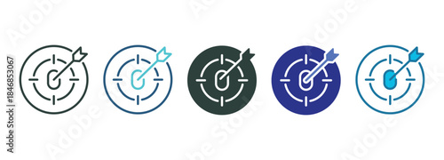Zero Defect Goal Icon Set Multiple Style Of
