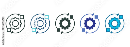 Improvement Action Icon Set Multiple Style Of