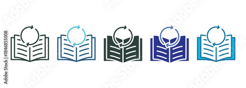 Learning Kaizen Icon Set Multiple Style Of