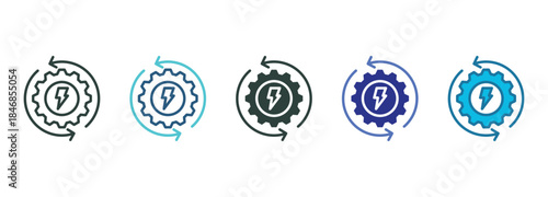 Resource Optimization Icon Set Multiple Style Of