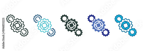 Process Alignment Icon Set Multiple Style Of