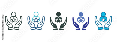 Employee Empowerment Icon Set Multiple Style Of