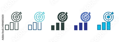 Improvement Target Icon Set Multiple Style Of