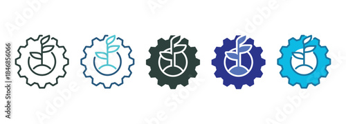 Sustainable Improvement Icon Set Multiple Style Of