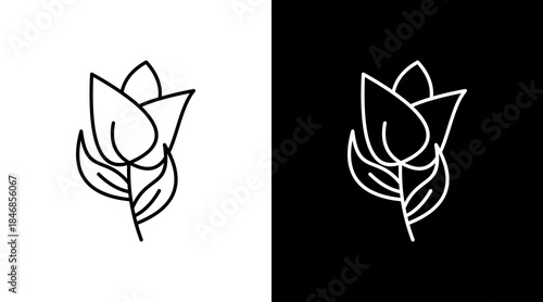 Yellow Tulip Icon For Design Elements