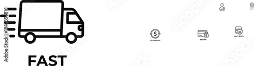 Fast delivery truck icon