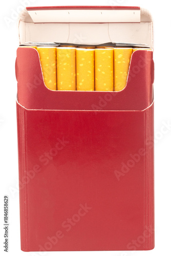 cigarette box color red isolated on white background