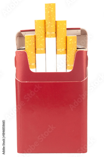 cigarette box color red isolated on white background