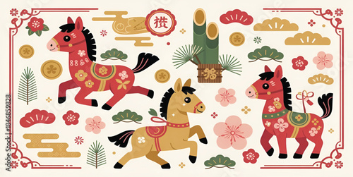 Cute and minimal Chinese New Year icon set
