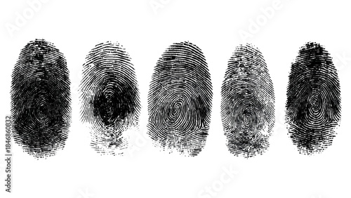 Grunge fingerprint handprint wallpaper pattern set background. scary dirty ink stains crime security identity concept vector bundle design.