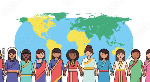 Diversity and Unity A Colorful Representation of Women Around the World