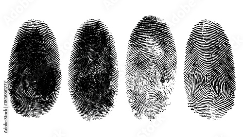 Grunge fingerprint handprint wallpaper pattern set background. scary dirty ink stains crime security identity concept vector bundle design.