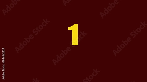 5 seconds countdown timer animation from 5 seconds to 0 seconds with alpha channel, five seconds countdown timer on a transparent background