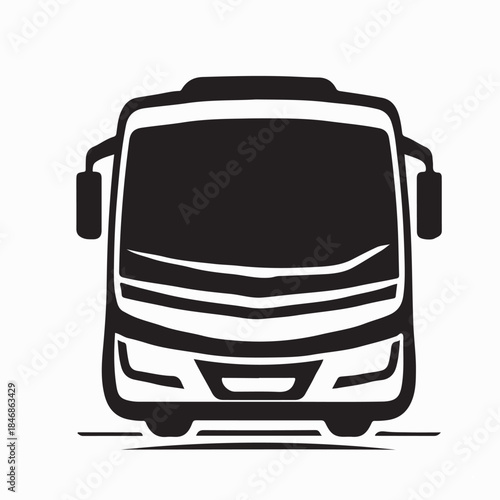 Modern tour bus symbol stylized icon for logo isolated on white background