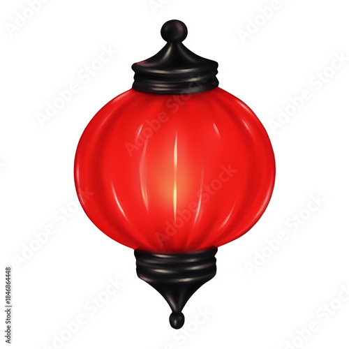 An illustration of a red lantern hanging from a wall