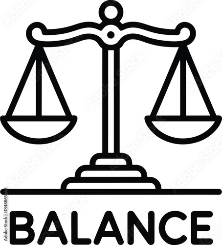 Balance scales icon business legal illustration