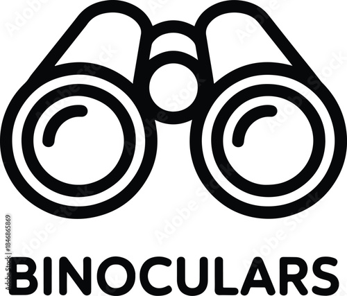 Binoculars Icon Simple Vector Illustration Outline Style
