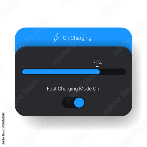 Modern Battery Charging UI Interface With Fast Charging