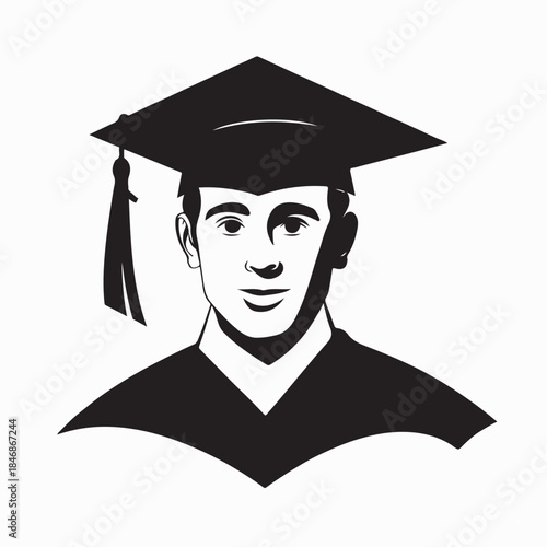 Graduate man Logo Vector Images on white background