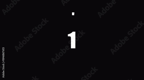 5 seconds countdown timer animation from 5 seconds to 0 seconds with alpha channel, five seconds countdown timer on a transparent background