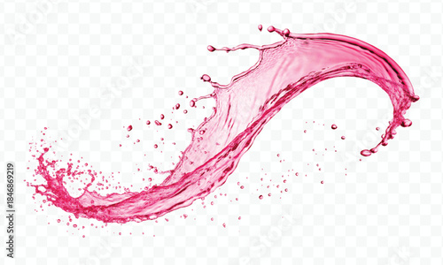 dynamic smooth liquid fresh water splash with drops in mid air cut out and curve style isolated on white background