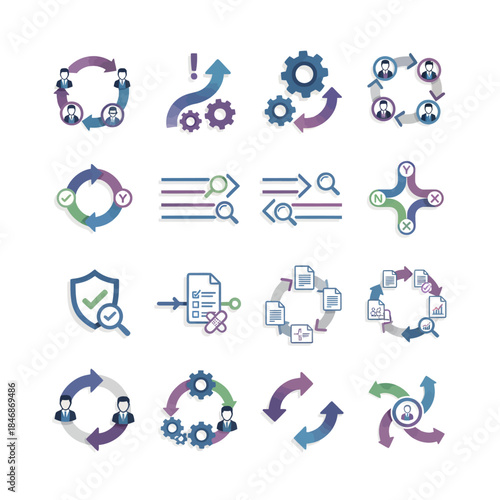 Collection of Business Process and Workflow Icons